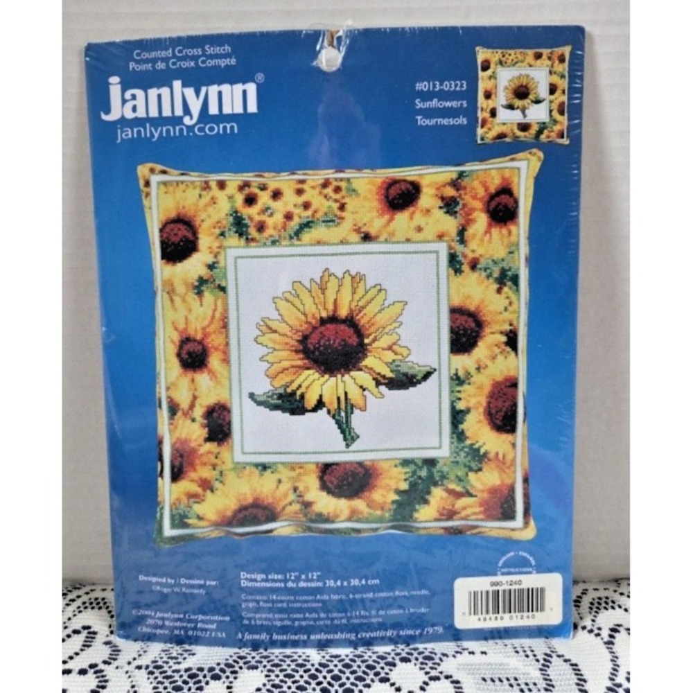 Janlynn  Sunflowers Counted Cross Stitch Kit Roger Reinardy Sealed 2004 NOS
